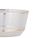 Accent Bowls Soup Bowls 14 Oz. Round Clear • Gold Glitter Plastic Bowls | 10 Pack