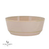 Accent Bowls Soup Bowls 14 Oz. Round Linen and gold  Plastic Bowls | 10 Pack