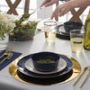 Accent Bowls Soup Bowls 14 Oz. Round Navy • Gold Plastic Bowls | 10 Pack