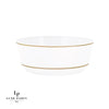 Accent Bowls Soup Bowls 8 Oz. Round White • Gold Plastic Dessert Bowls | 10 Pack