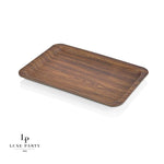 Accent Bowls Soup Bowls Rectangle Mahogany Heavy Plastic Tray | 9.5" x 13.6"