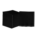 Luxe Party Napkins 20 Beverage Napkins - 5" x 5" Black with Silver Stripe Cocktail Paper Napkins | 20 Napkins