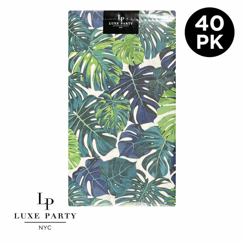 Luxe Party Napkins 40 Beverage Napkins - 4.5" x 7.75" Palm Leaf Paper Dinner Napkins | 40 Napkins