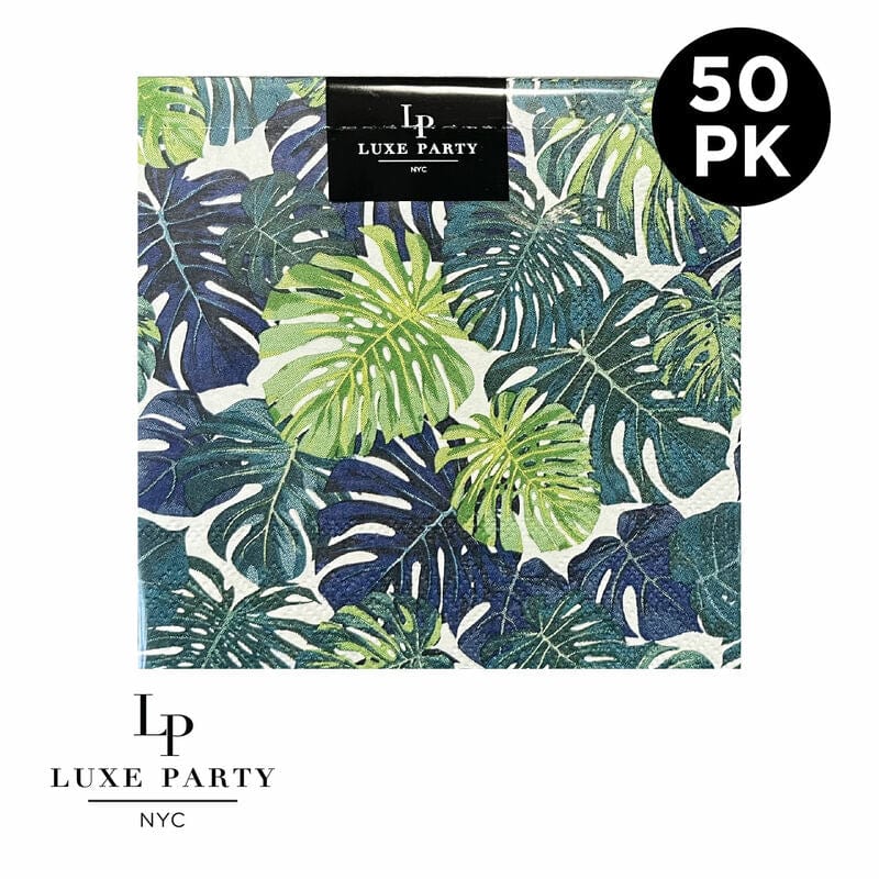 Luxe Party Napkins 50 Beverage Napkins - 5" x 5" Palm Leaf Paper Cocktail Napkins | 50 Napkins