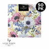 Luxe Party Napkins 50 Lunch Napkins - 6.5" x 6.5" Pretty Floral Paper Lunch Napkins | 50 Napkins