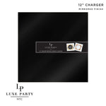 Luxe Party NYC Chargers 12" Black Square Light Weight Mirror Charger Plate | 1 Charger