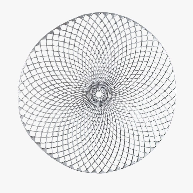 Luxe Party NYC Chargers 15" Silver Round Vinyl Placemat  | 1 Placemat