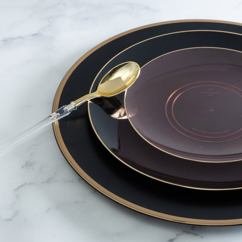 Luxe Party NYC Chargers Black and Gold Plastic Charger Plate | 1 Charger