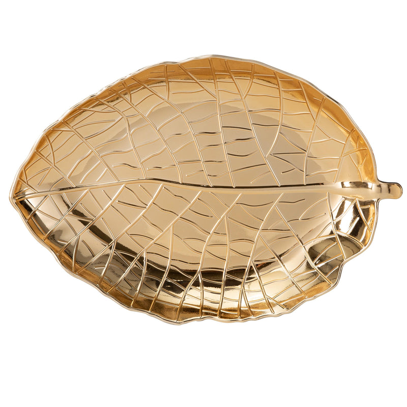 Luxe Party NYC Chargers Leaf Gold Plastic Charger Plate | 1 Charger