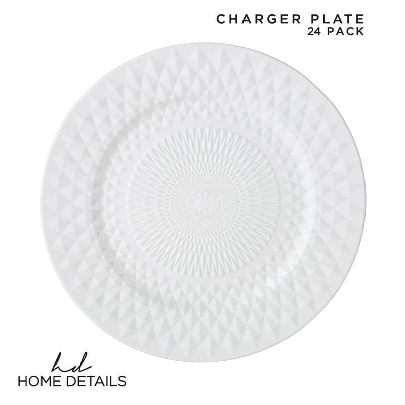 Luxe Party NYC Chargers White Diamond Round Plastic Charger Plate | 1 Charger