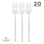 Luxe Party NYC Chic Forks Solid Round Silver Forks | 20 Pieces