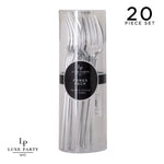 Luxe Party NYC Chic Forks Solid Round Silver Forks | 20 Pieces