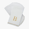 Luxe Party NYC Napkins 14 Guest Napkins - 4.25" x 7.75" Letter B Gold Monogram Paper Disposable Dinner Napkins | 14 Napkins