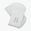 Luxe Party NYC Napkins 14 Guest Napkins - 4.25" x 7.75" Letter B Silver Monogram Paper Disposable Dinner Napkins | 14 Napkins