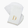 Luxe Party NYC Napkins 14 Guest Napkins - 4.25" x 7.75" Letter D Gold Monogram Paper Disposable Dinner Napkins | 14 Napkins