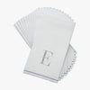 Luxe Party NYC Napkins 14 Guest Napkins - 4.25" x 7.75" Letter E Silver Monogram Paper Disposable Dinner Napkins | 14 Napkins