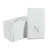 Luxe Party NYC Napkins 14 Guest Napkins - 4.25" x 7.75" Letter N Silver Monogram Paper Disposable Napkins | 14 Napkins