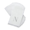 Luxe Party NYC Napkins 14 Guest Napkins - 4.25" x 7.75" Letter N Silver Monogram Paper Disposable Napkins | 14 Napkins