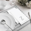 Luxe Party NYC Napkins 14 Guest Napkins - 4.25" x 7.75" Letter Z Silver Monogram Paper Disposable Dinner Napkins | 14 Napkins