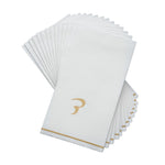 Luxe Party NYC Napkins 14 Guest Napkins - 4.25" x 7.75" White and Gold Hebrew DALET Paper Dinner Napkins | 14 Napkins