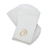 Luxe Party NYC Napkins 14 Guest Napkins - 4.25" x 7.75" White and Gold Hebrew PAY Paper Dinner Napkins | 14 Napkins