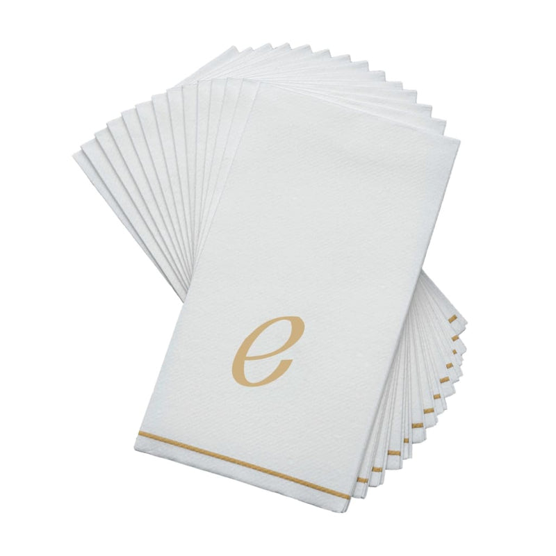 Luxe Party NYC Napkins 14 Guest Napkins - 4.25" x 7.75" White and Gold Hebrew SHIN Paper Dinner Napkins | 14 Napkins