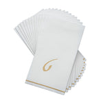 Luxe Party NYC Napkins 14 Guest Napkins - 4.25" x 7.75" White and Gold Hebrew TET Paper Dinner Napkins | 14 Napkins