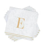 Luxe Party NYC Napkins 16 Cocktail Napkins - 5" x 5" Letter E Gold Monogram Cocktail Paper Disposable Napkins | 16 Napkins