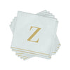 Luxe Party NYC Napkins 16 Cocktail Napkins - 5" x 5" Letter Z Gold Monogram Cocktail Paper Disposable Napkins | 16 Napkins