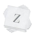 Luxe Party NYC Napkins 16 Cocktail Napkins - 5" x 5" Letter Z Silver Monogram Cocktail Paper Disposable Napkins | 16 Napkins