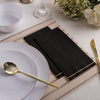 Luxe Party NYC Napkins 16 Dinner Napkins - 4.25" x 7.75" Black with Gold Stripe Guest Paper Napkins | 16 Napkins