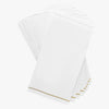 Luxe Party NYC Napkins 16 Dinner Napkins - 4.25" x 7.75" White with Gold Stripe Guest Paper Napkins | 16 Napkins