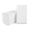 Luxe Party NYC Napkins 16 Dinner Napkins - 4.25" x 7.75" White with Gold Stripe Guest Paper Napkins | 16 Napkins