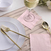 Luxe Party NYC Napkins 20 Beverage Napkins - 5" x 5" Blush with Gold Stripe Paper Cocktail Napkins | 20 Napkins