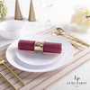 Luxe Party NYC Napkins 20 Lunch Napkins - 6.5" x 6.5" Cranberry with Gold Stripe Lunch Napkins | 20 Napkins