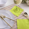 Luxe Party NYC Napkins 20 Lunch Napkins - 6.5" x 6.5" Lime with Gold Stripe Lunch Napkins | 20 Napkins