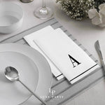 Luxe Party NYC Napkins Letter A Black Monogram Paper Disposable Dinner Napkins | 14 Napkins