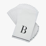 Luxe Party NYC Napkins Letter B Black Monogram Paper Disposable Dinner Napkins | 14 Napkins