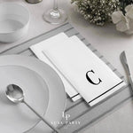 Luxe Party NYC Napkins Letter C Black Monogram Paper Disposable Dinner Napkins | 14 Napkins