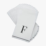 Luxe Party NYC Napkins Letter F Black Monogram Paper Disposable Dinner Napkins | 14 Napkins