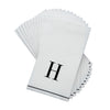 Luxe Party NYC Napkins Letter H Black Monogram Paper Disposable Dinner Napkins | 14 Napkins