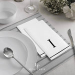 Luxe Party NYC Napkins Letter I Black Monogram Paper Disposable Dinner Napkins | 14 Napkins