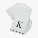 Luxe Party NYC Napkins Letter K Black Monogram Paper Disposable Dinner Napkins | 14 Napkins