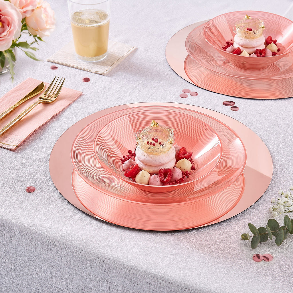 Luxe Party NYC Soup Bowls Transplant Rose Disposable Party Bowl Set | 12 Pack