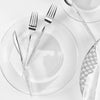 Luxe Party NYC Two Tone Cutlery Silver Glitter Plastic Cutlery Set | 32 Pieces