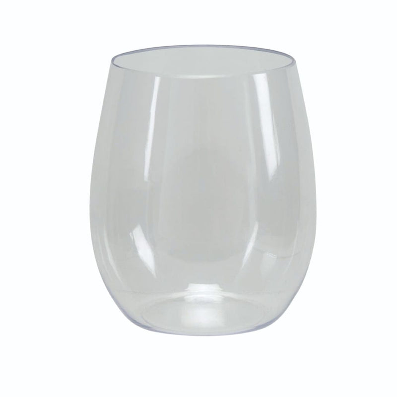 Luxe Party NYC Wine Cups Upscale Round Clear 12 Oz. Plastic Wine Goblets | 6 Cups