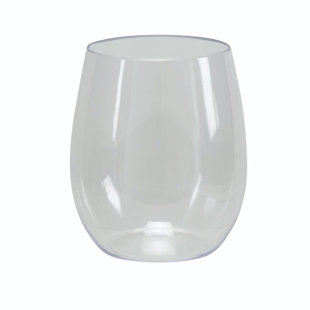 Luxe Party NYC Wine Cups Upscale Round Clear 16 Oz. Plastic Wine Goblets | 6 Cups