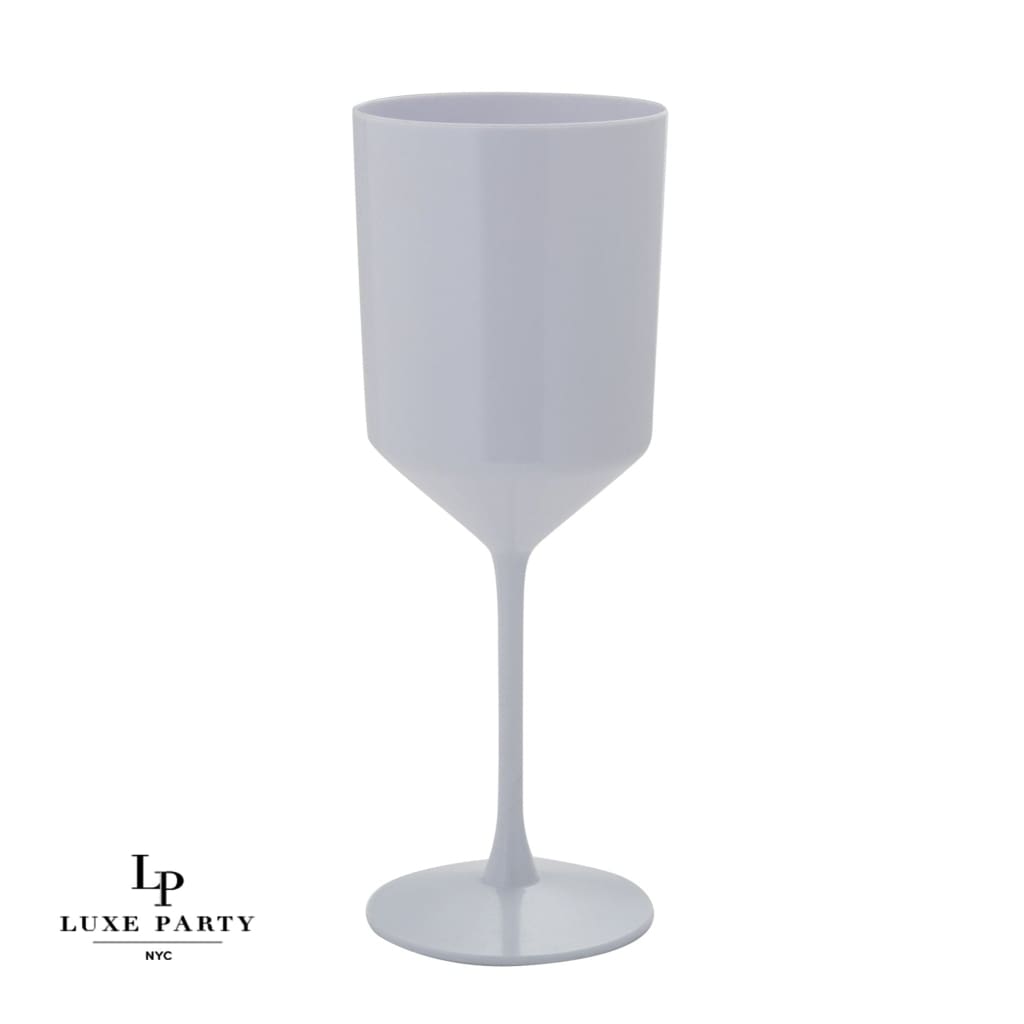 Luxe Party NYC Wine Cups Upscale Round White Plastic Wine Cups | 4 Cups