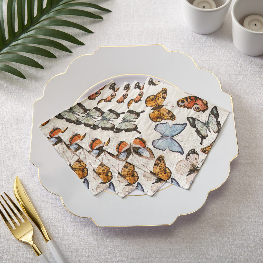 Luxe Party Napkins 50 Beverage Napkins - 5" x 5" Butterfly Paper Cocktail Napkins | 50 Napkins (Copy)