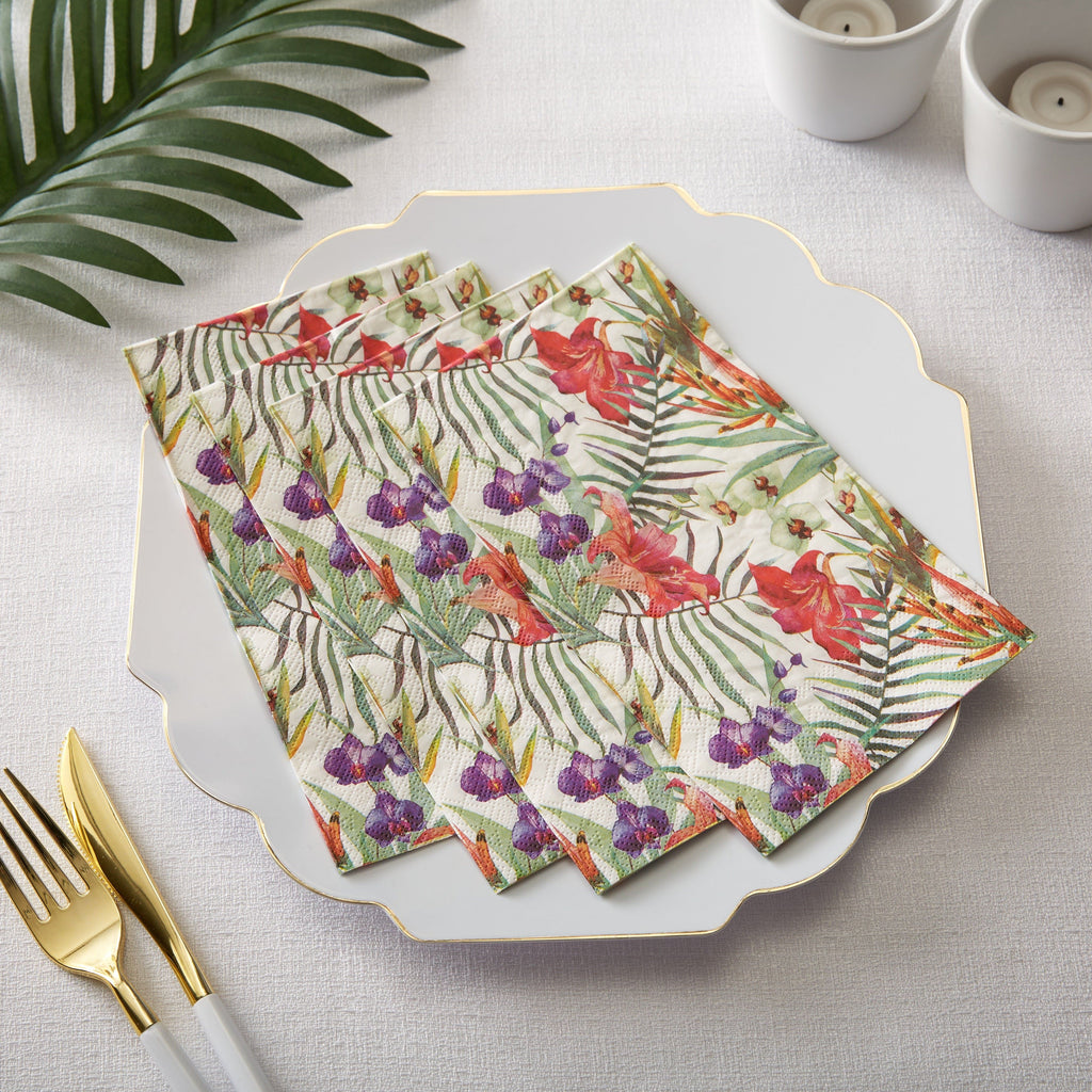 Luxe Party Napkins 40 Beverage Napkins - 4.5" x 7.75" Bot Paper Dinner Napkins | 40 Napkins